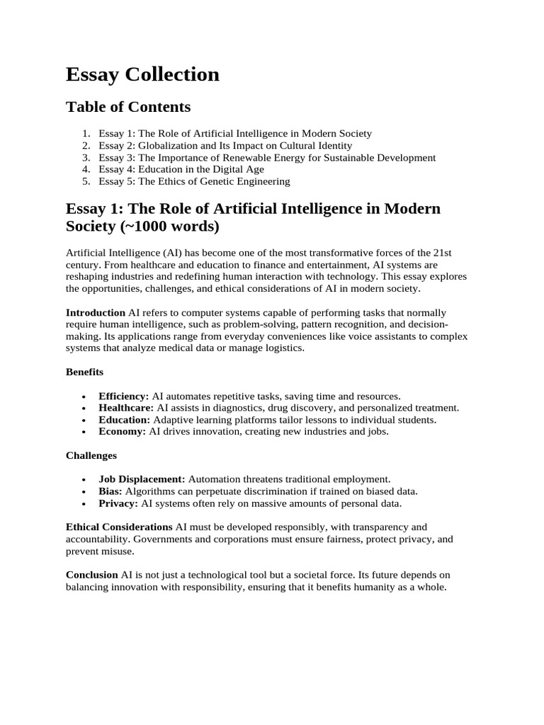 Essay Collection | PDF