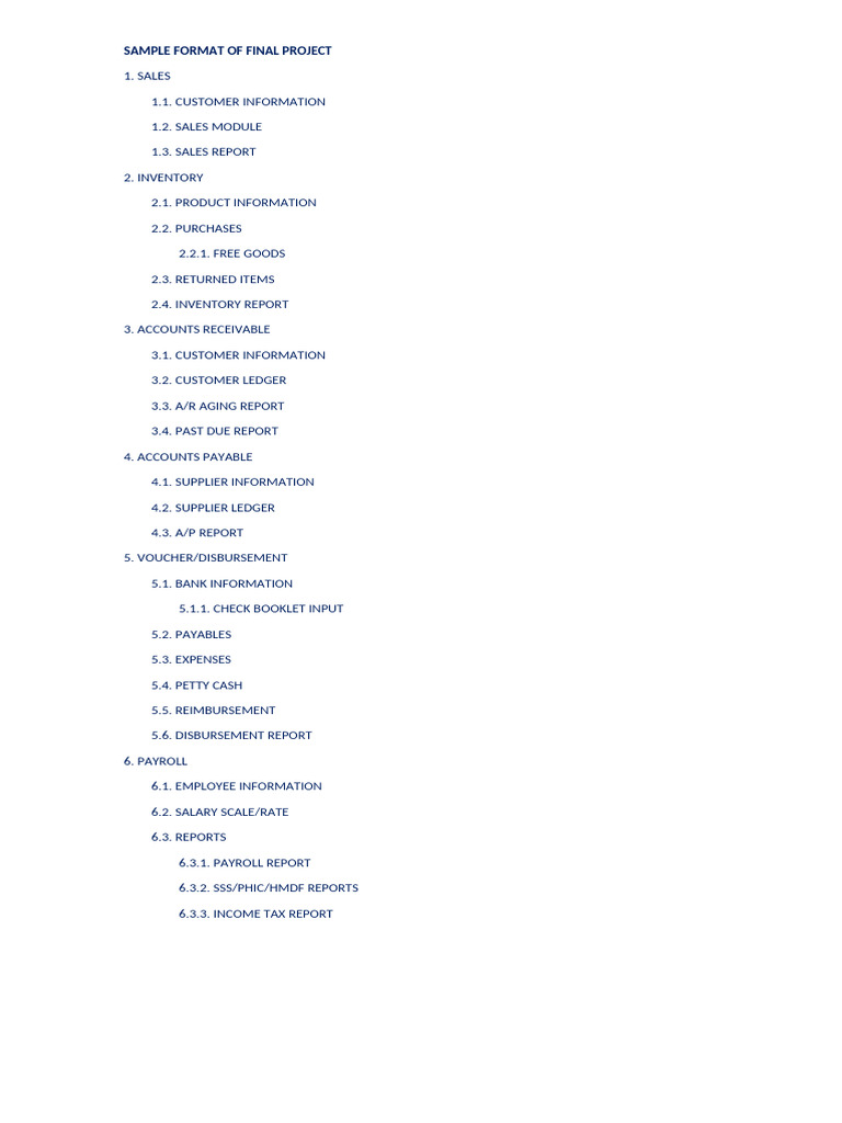 Sample Format of Final Project | PDF