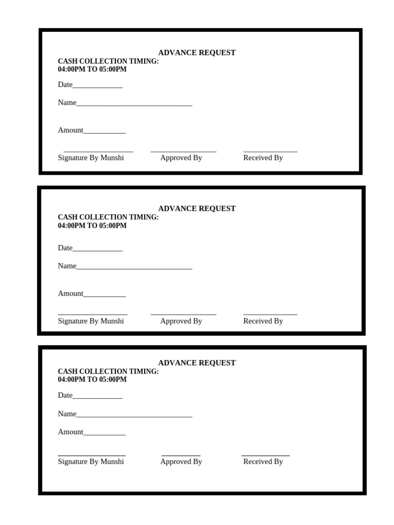 Advance Request | PDF