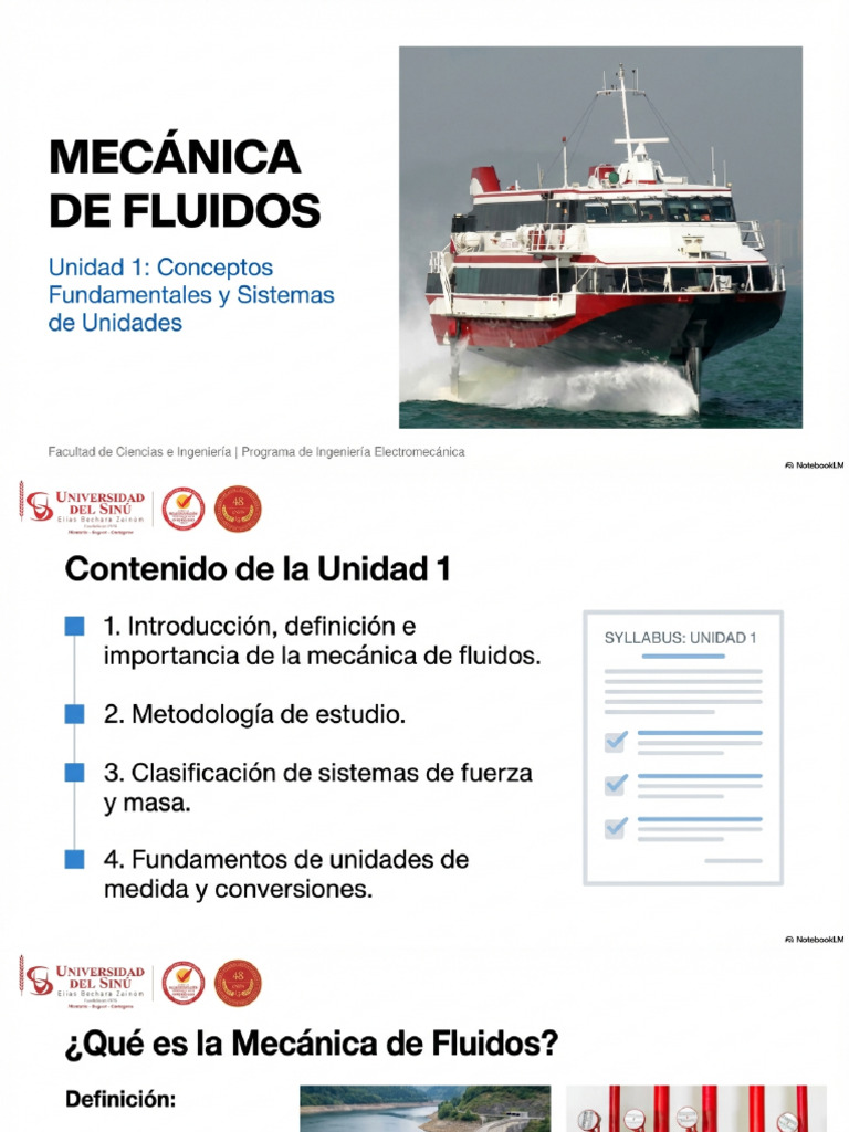 Mecánica de Fluidos Conceptos y Unidades | PDF