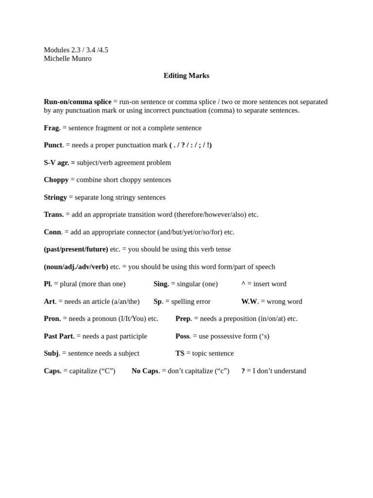 Editing Marks | PDF
