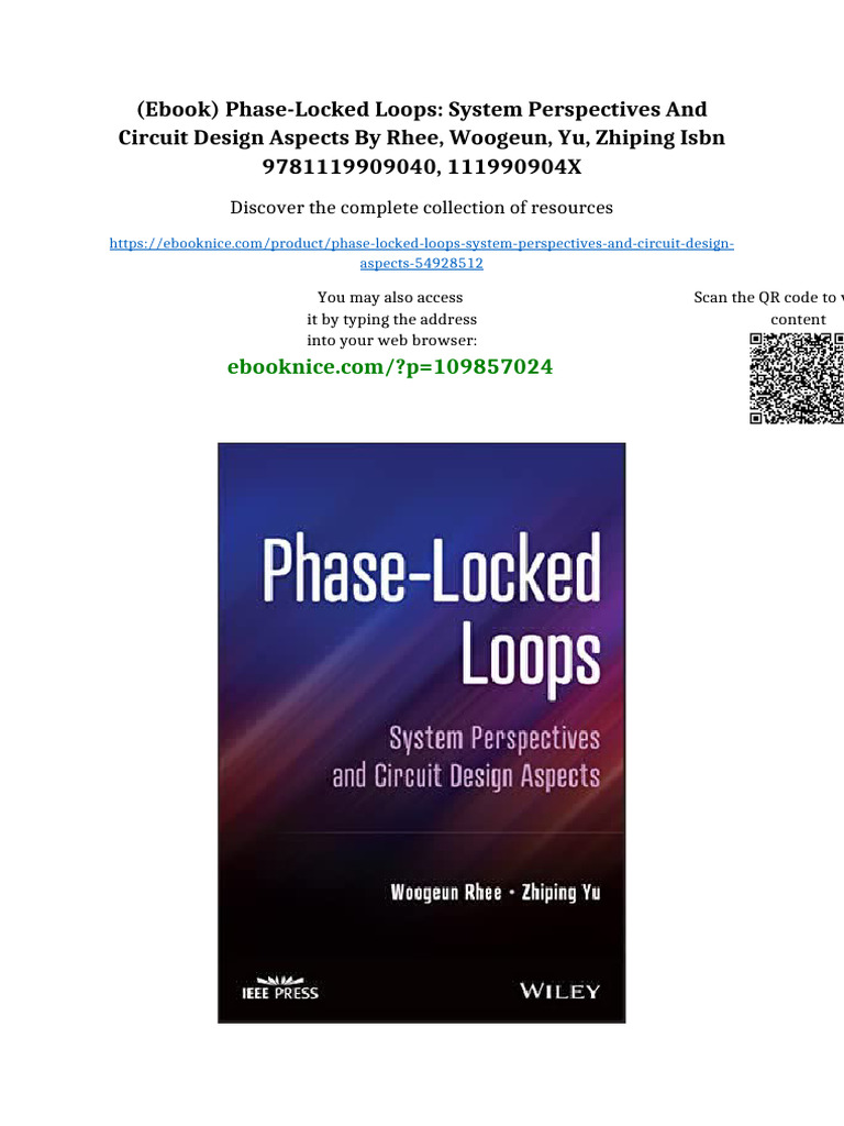 (Ebook) Phase-Locked Loops: System Perspectives and Circuit Design ...