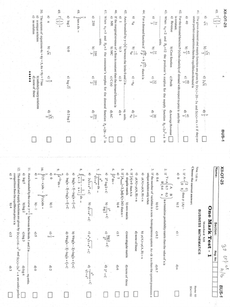 12 Business Maths EM | PDF