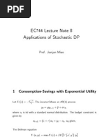 EC744 Lecture Note 8 Applications of Stochastic DP: Prof. Jianjun Miao