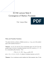 EC744 Lecture Note 9 Convergence of Markov Processes: Prof. Jianjun Miao