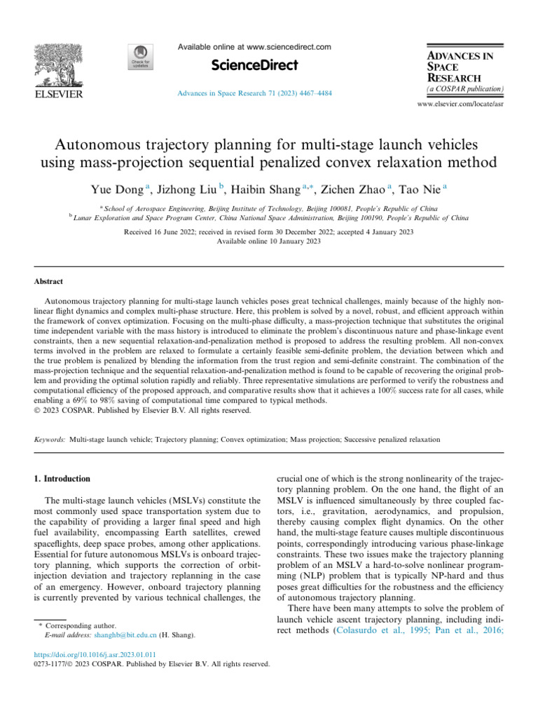 Autonomous Trajectory Planning For Multi-Stage Launch Vehicles Using ...