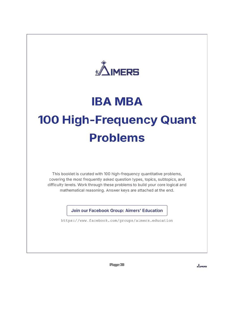 IBA MBA Special Math | PDF
