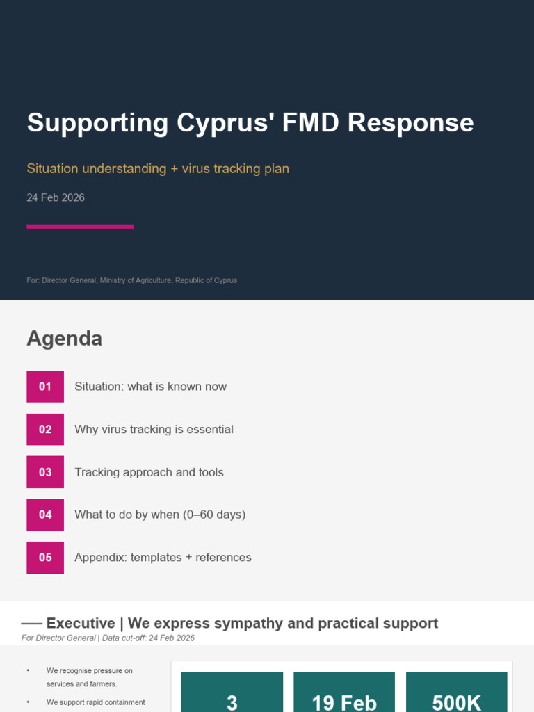 Cyprus FMD Response Presentation | PDF | Dna Sequencing | Vaccines