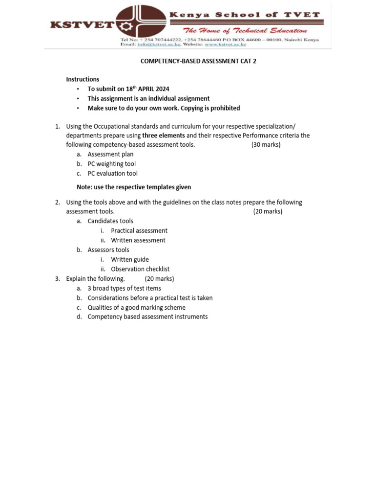 April 2024 Intake CBA Assignment | PDF