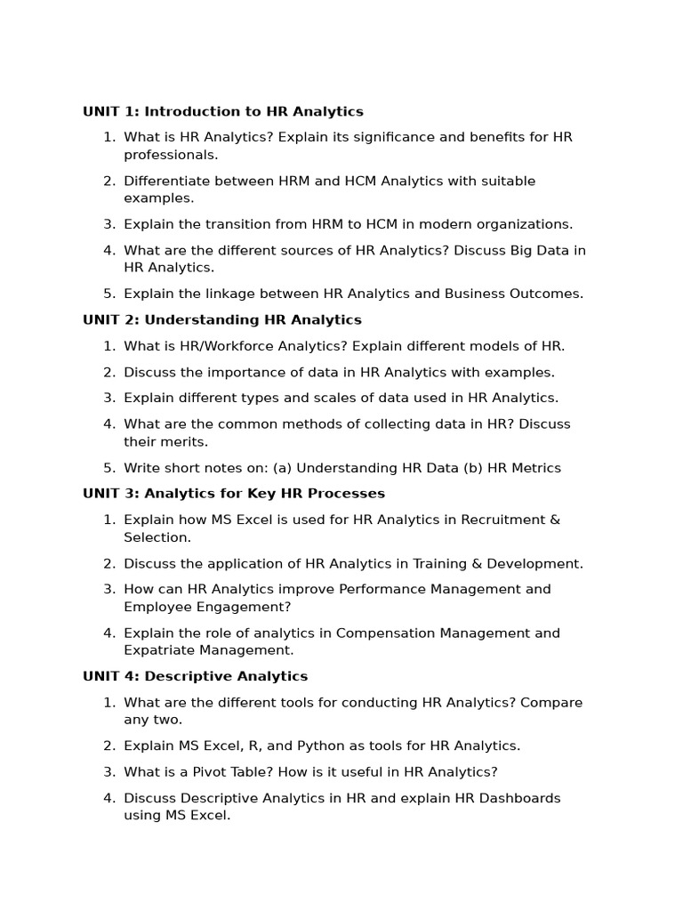 Questions HRM Analytics | PDF | Analytics | Performance Indicator