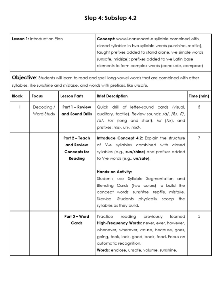 4.2 Substep | PDF | Reading Comprehension | Word
