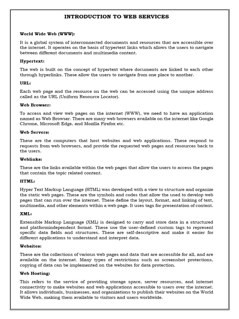 Introduction To Web Services | PDF | World Wide Web | Internet & Web