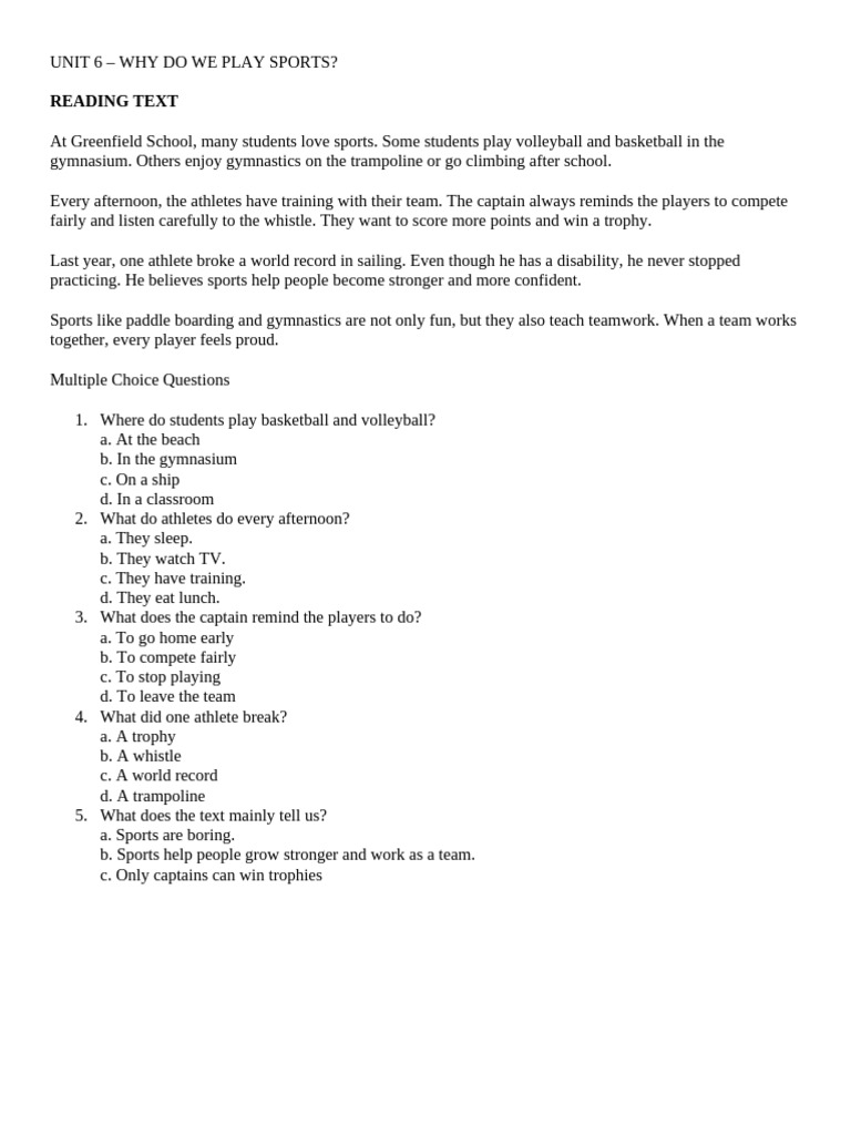 Cambridge Primary Path Reading + Grammar Unit 6 and 7 | PDF | Water