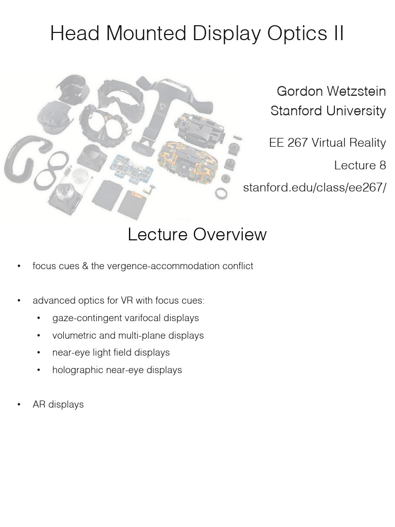 Lecture8 Head Mounted Display Optics II | PDF | Stereoscopy ...