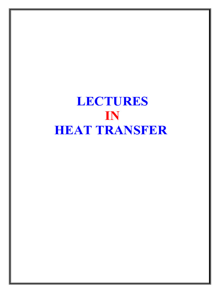 For S H F V Heat Transfer Solved Example Lec 4 Unsteady Heat Conduction ...