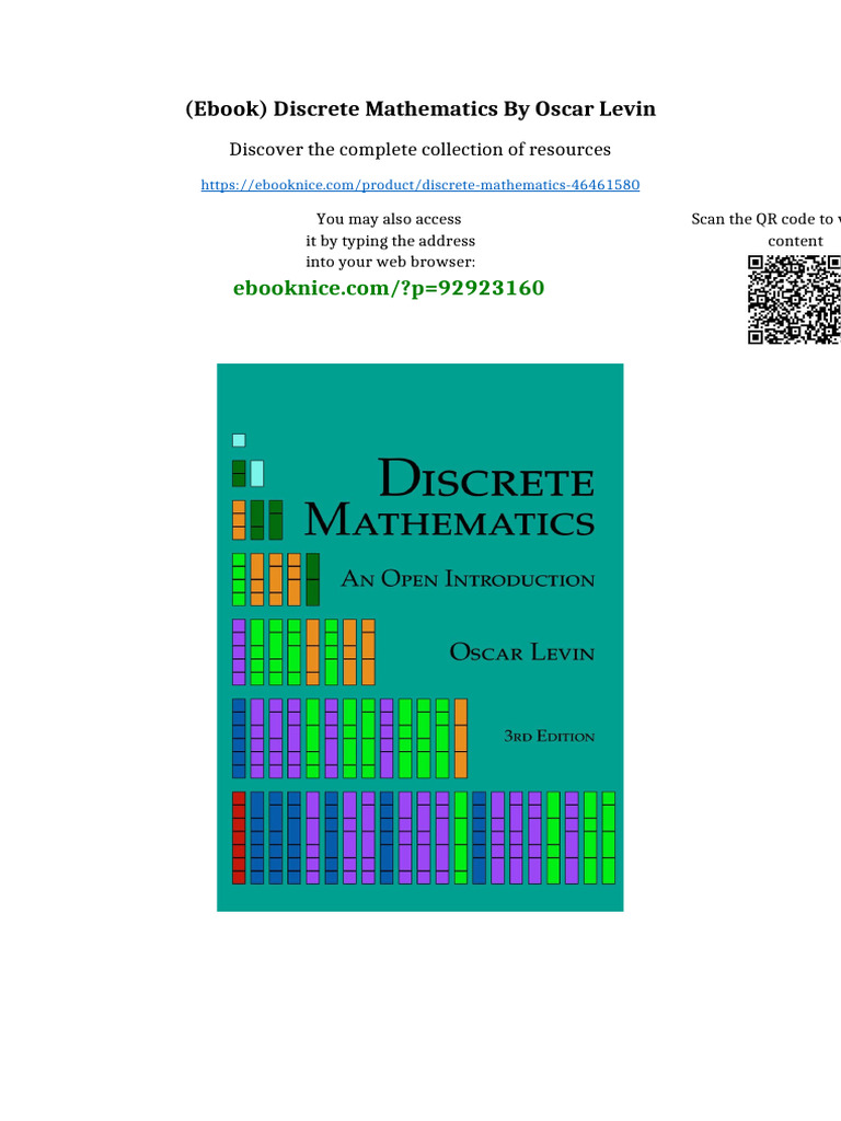 (Ebook) Discrete Mathematics by Oscar Levin Updated 2025 | PDF ...