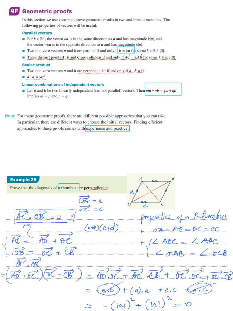 Chapter 4f Vector in Geometric Proofs | PDF | Mathematics | Geometry