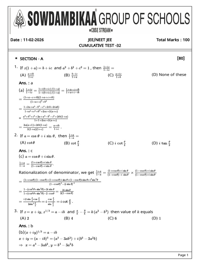 CT 32 Solution | PDF | Mathematical Objects | Mathematics