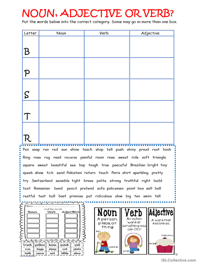 Noun, Adjective or Verb | PDF