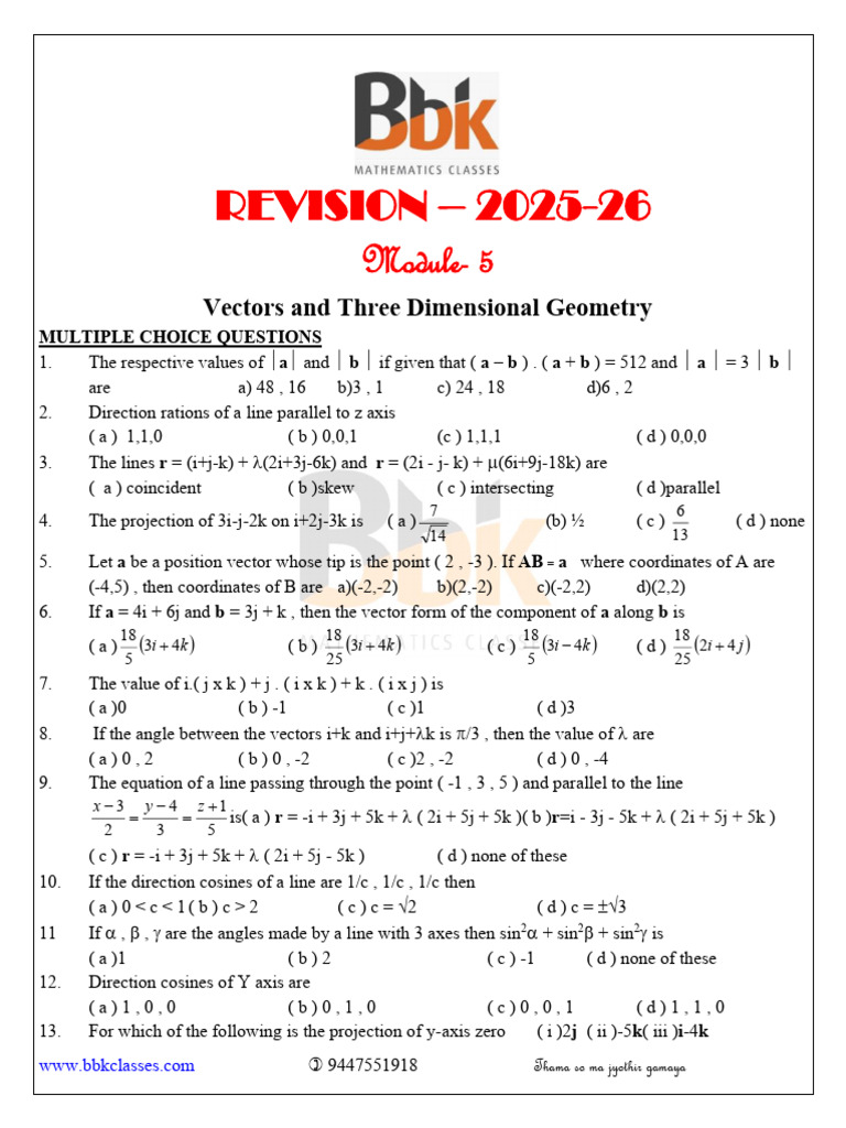 12 Module 5 Worksheet (Students File) | PDF | Line (Geometry ...