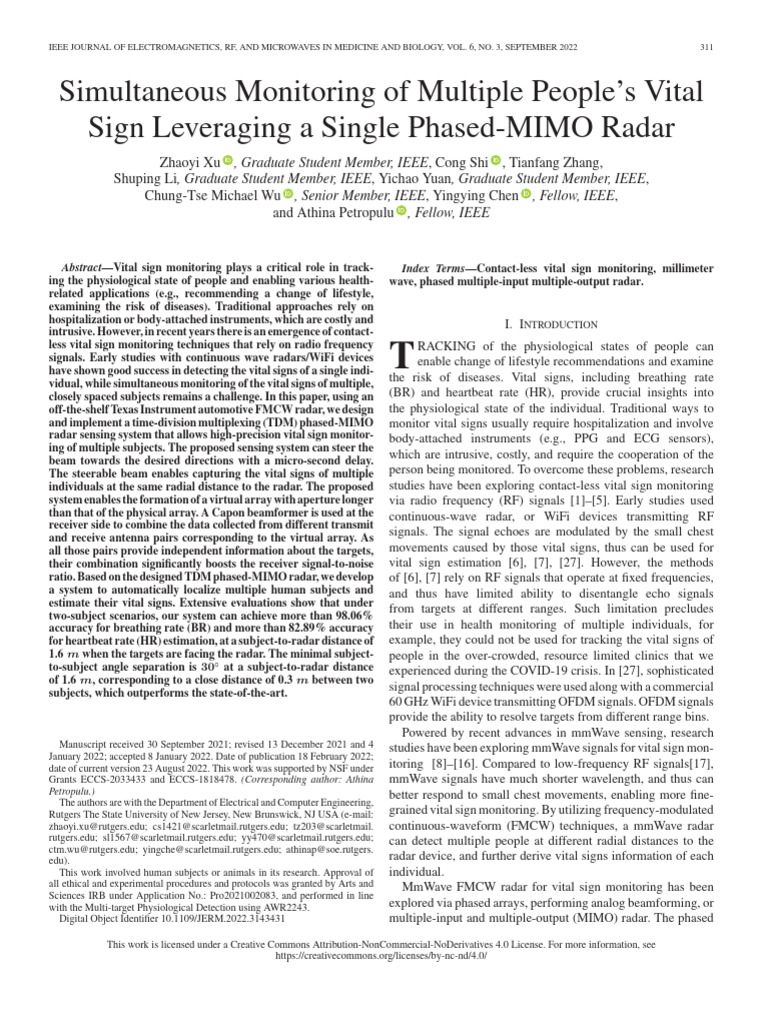 Simultaneous Monitoring of Multiple Peoples Vital Sign Leveraging A ...