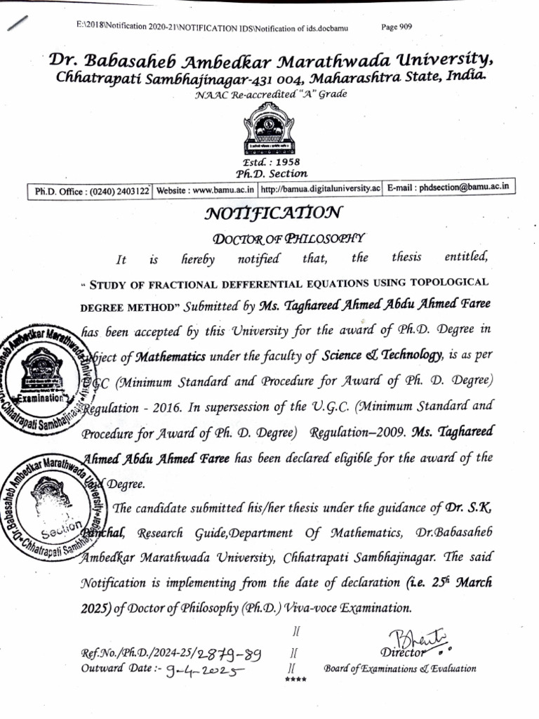 Taghareed PHD Notification | PDF