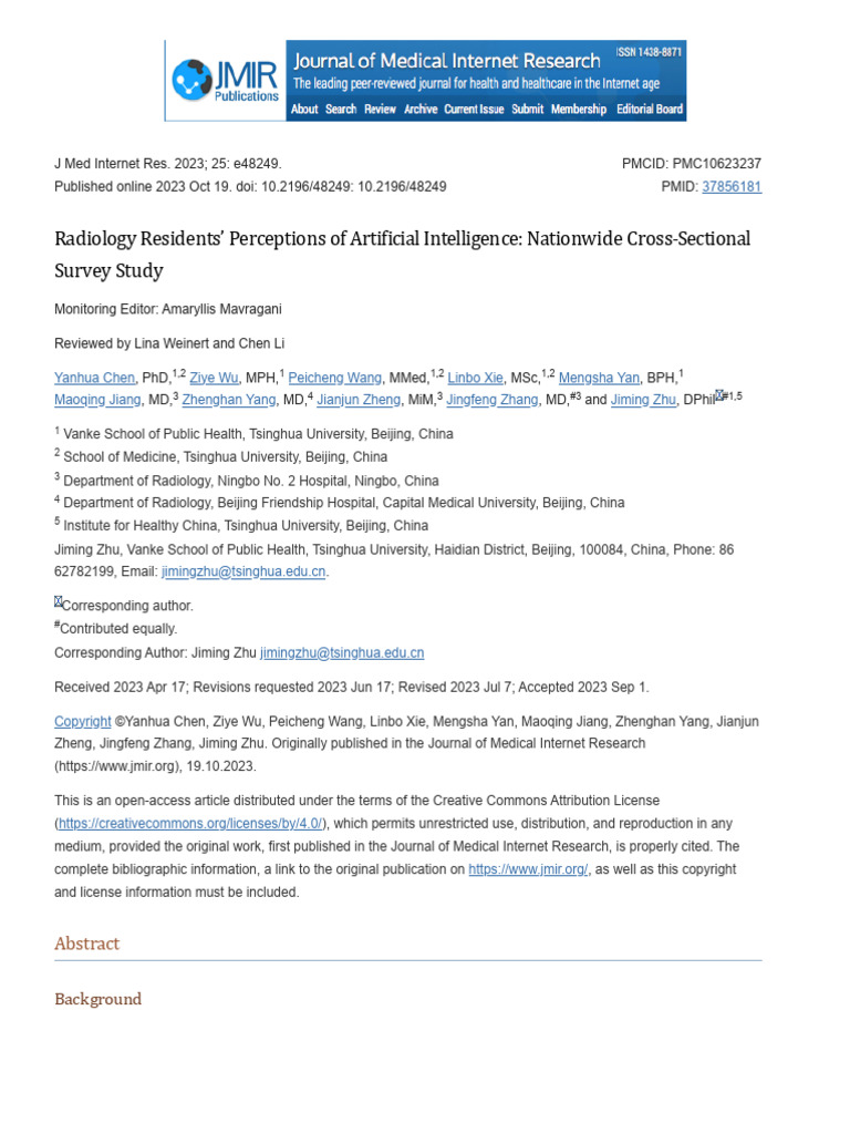 Chen 2023 - Radiology Residents | PDF | Artificial Intelligence ...