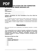 Eco Club Constitution for Mission LiFE | PDF