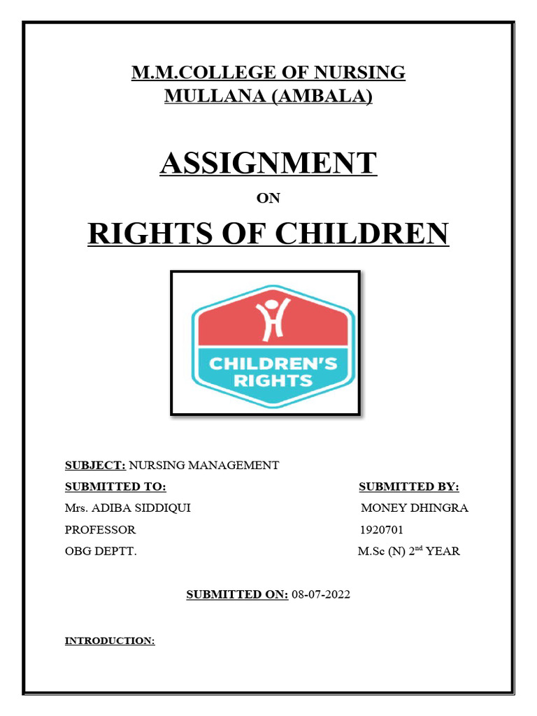 Rights of Children | PDF | Child Abuse | Children's Rights