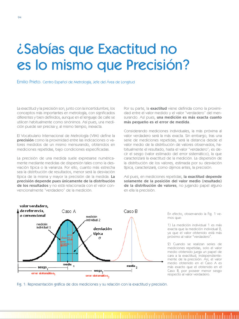 Exactitud Precision | PDF | Exactitud y precisión | Matemáticas Aplicadas