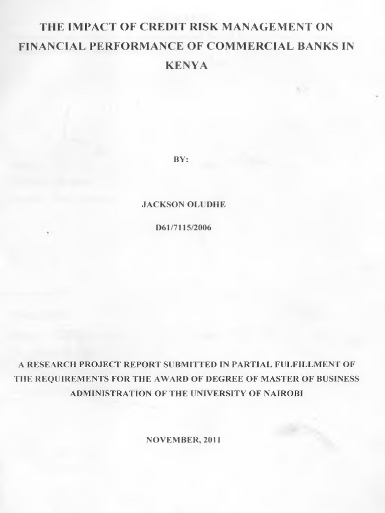 Oludhe - The Impact of Credit Risk Management On Financial Performance ...