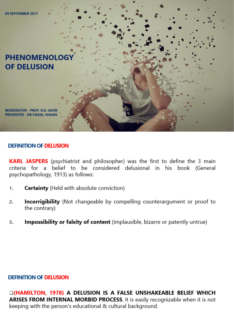 Phenomenologyofdelusion 180212190700 | PDF | Delusion | Psychosis