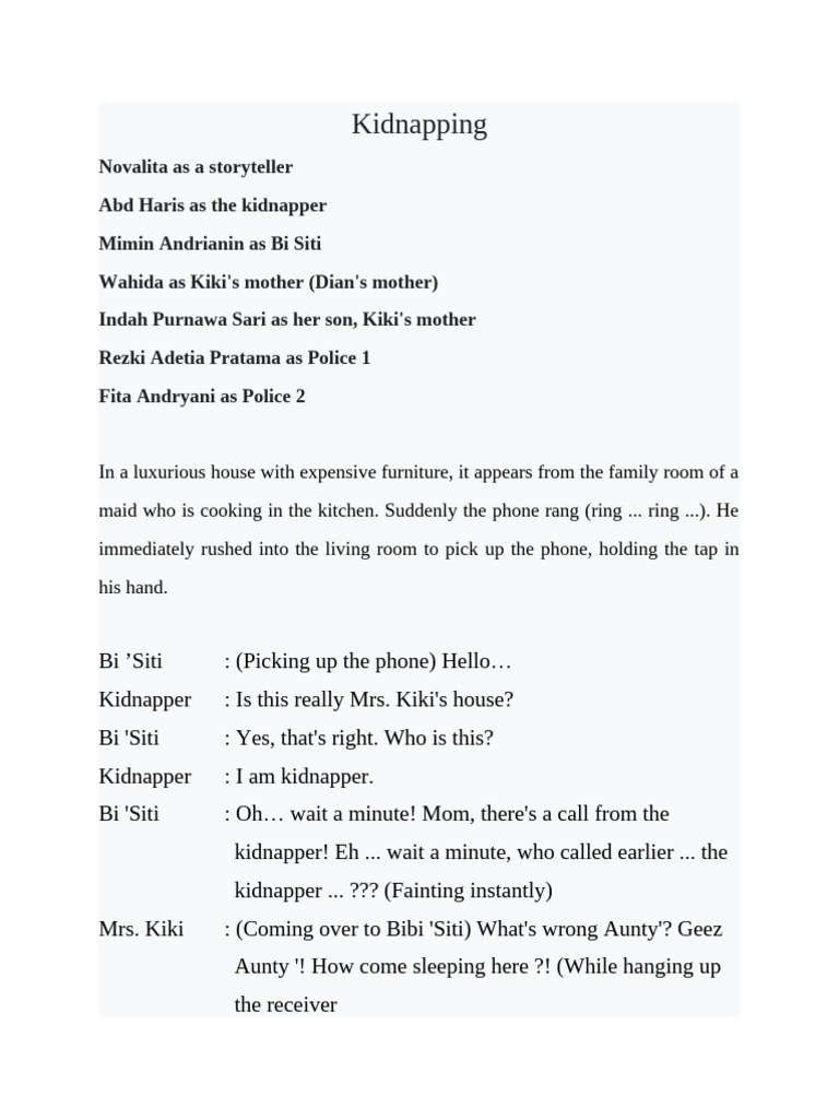 Kidnapping | PDF | Kidnapping
