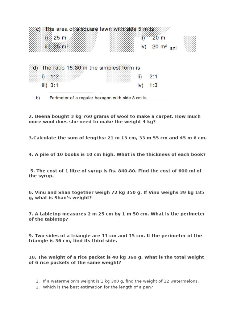 Maths Measurement | PDF