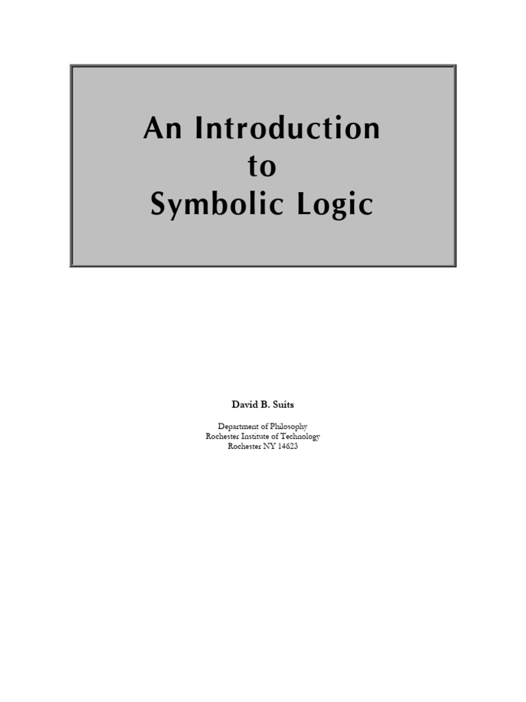 An Introduction To Symbolic Logic | PDF | Deductive Reasoning ...