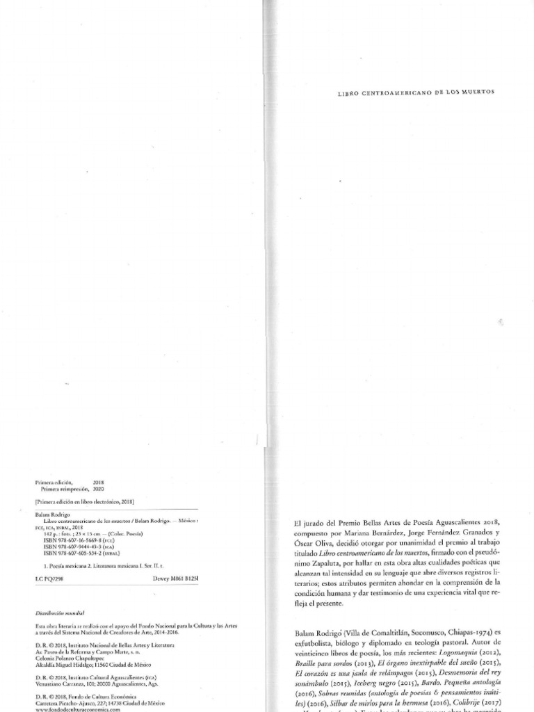 BALAM RODRIGO Libro Centroamericano de Los Muertos Compressed | PDF