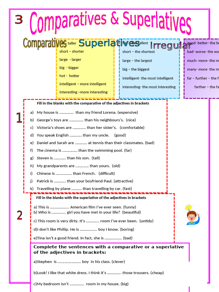 11 12.comparatives and Superlatives Grammar Guides 108156 | PDF