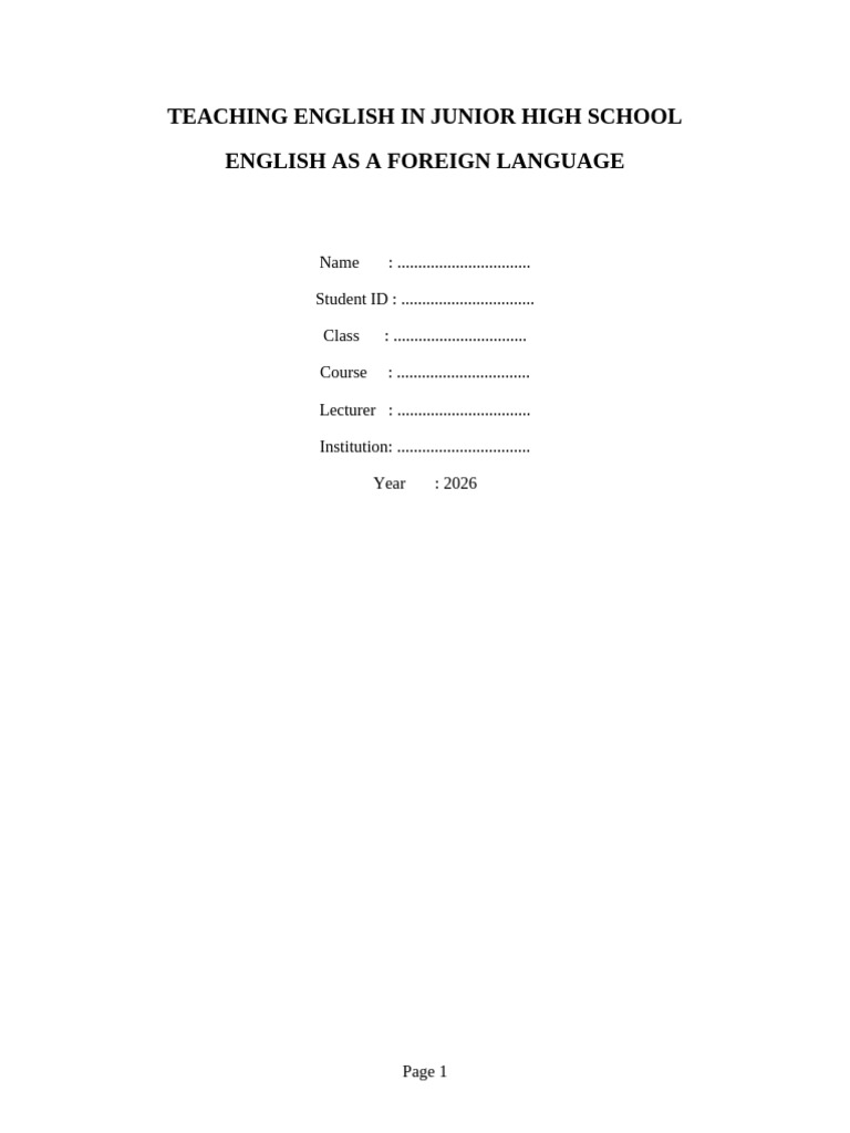 Teaching English JHS EFL Complete | PDF | Teaching Method | Language ...
