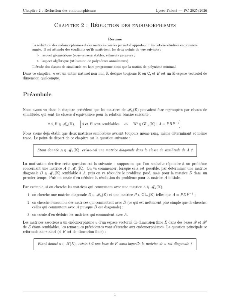 Chapitre 2 Avec Preuves | PDF | Valeur propre, vecteur propre et espace ...