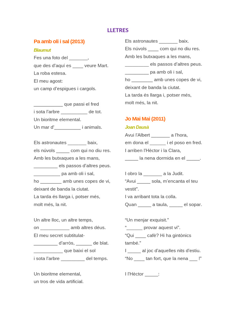 LLETRES | PDF
