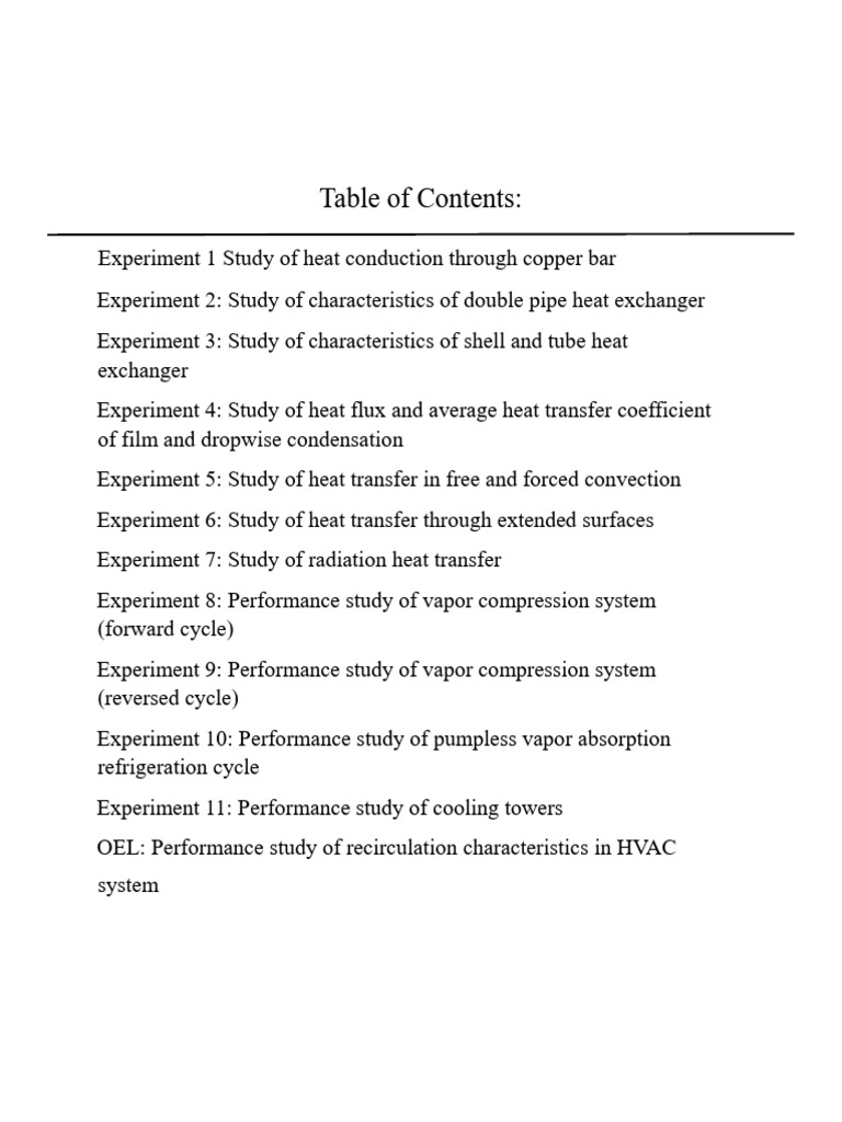 Table of Contents EXP | PDF