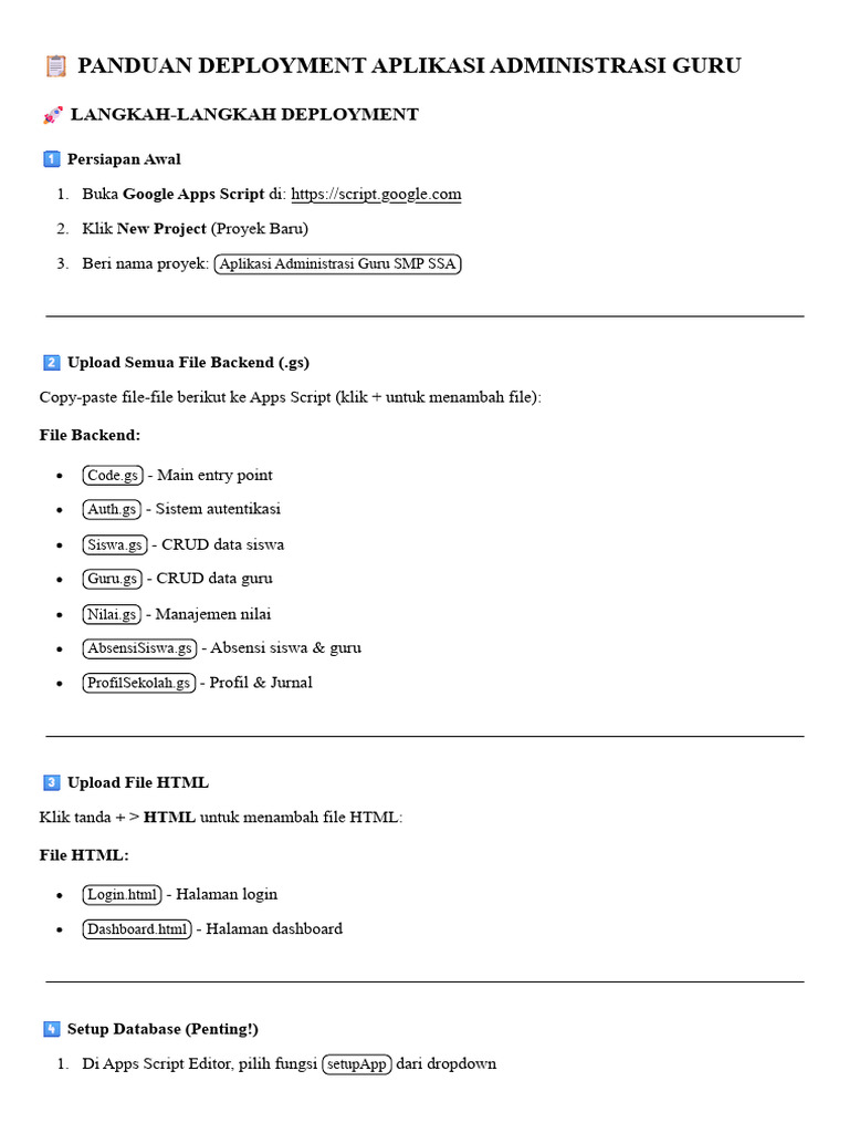 ? Panduan Deployment Apps Script | PDF