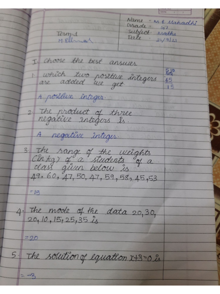 Mahadhi Term 1 Maths | PDF