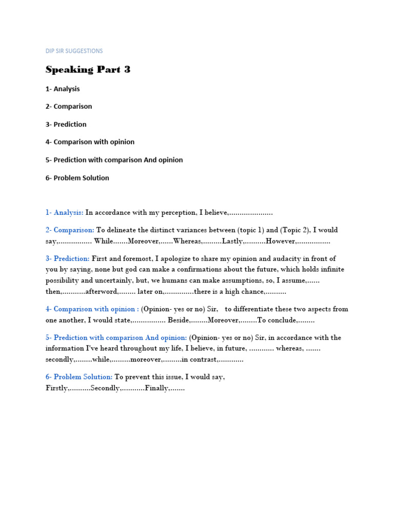 Speaking Part 3 | PDF