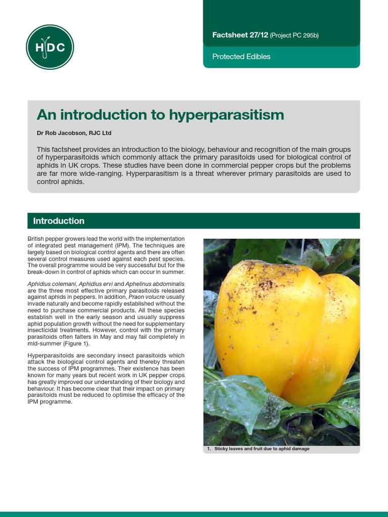 An Introduction To Hyperparasitism | PDF | Biological Pest Control
