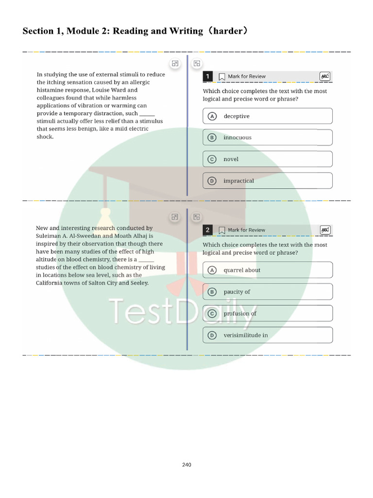 SAT PT 4 Hard Module | PDF