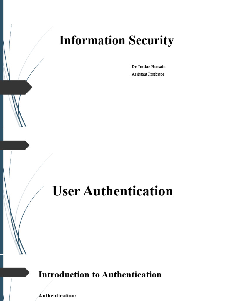 Lec 10 IS User Authentication | PDF | Password | Authentication