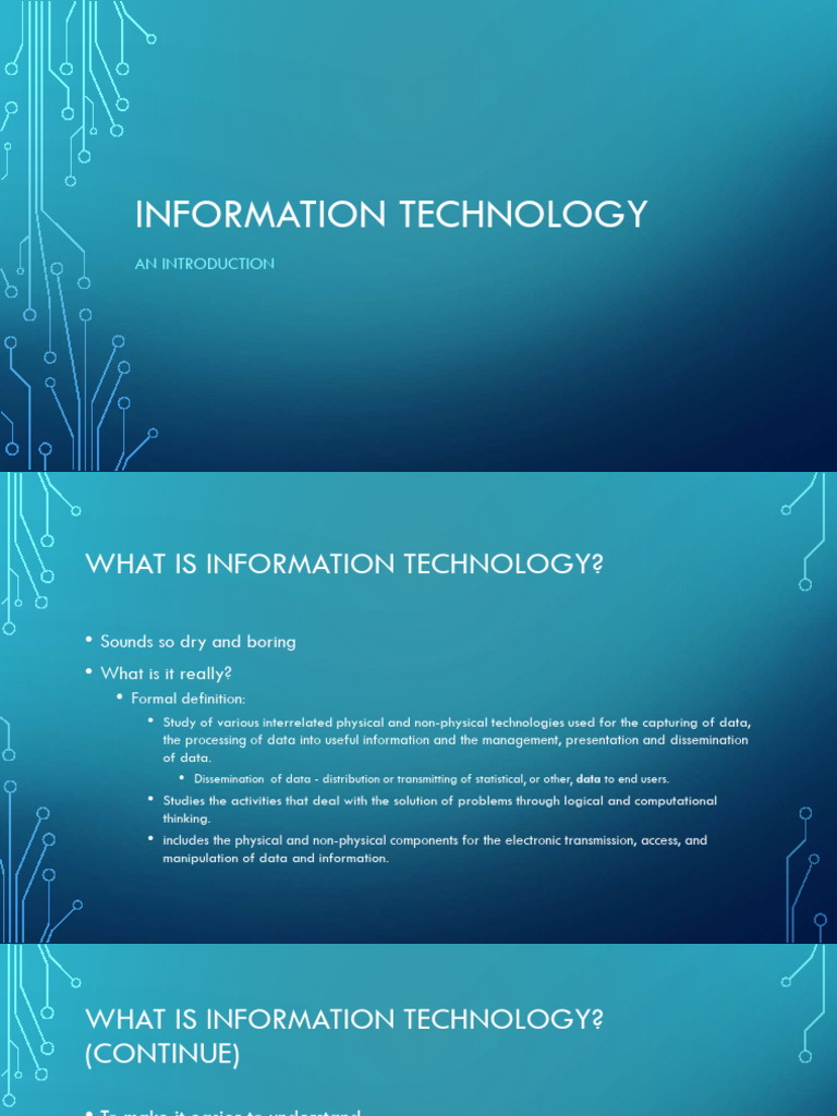 Introduction To IT and Programming | PDF | Information | Information ...
