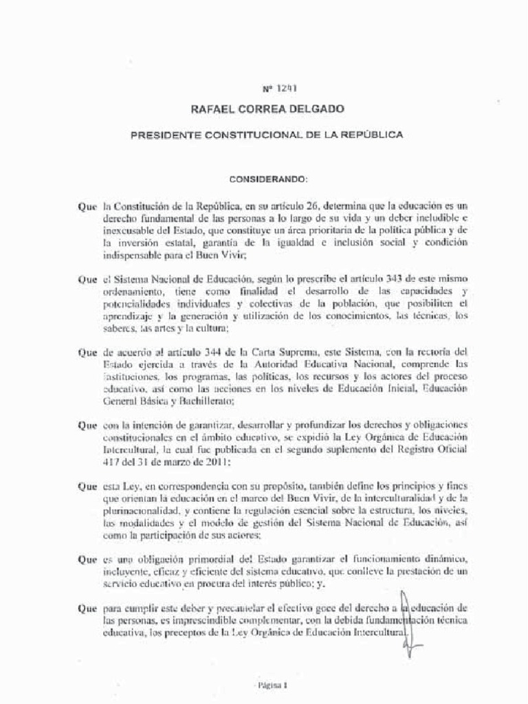 Reglamento General A La Ley Orgánica de Educación Intercultural | PDF
