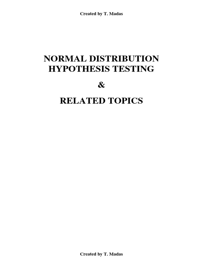 Hypothesis Testing Normal Distribution | PDF | Normal Distribution ...